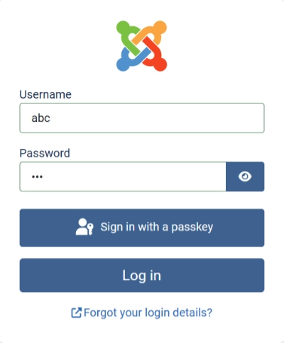 Joomla login & logo